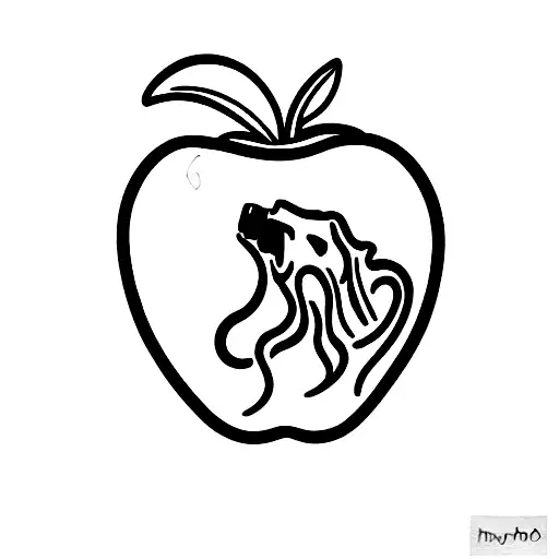 hell hound, apples, keys tattoo design idea