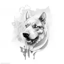 hell hound, hellebore, apples, keys tattoo design idea