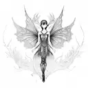 gothic faerie, bones, whimsy tattoo design idea
