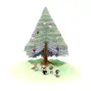 pine trees, faeries, sparkles tattoo design idea
