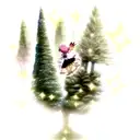 pine trees, faeries, sparkles tattoo design idea