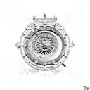 Design a tattoo that features the Prague Astronomical Clock, Fisherman's Bastion, Notre-Dame Cathedral, Tower Bridge, and Rijksmuseum in a dotwork style tattoo design idea