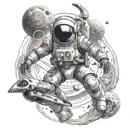 space science-fiction tattoo design idea