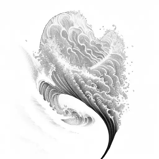 Ocean Wave with justin tattoo design idea