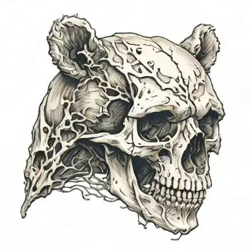 Bear Skull tattoo design idea