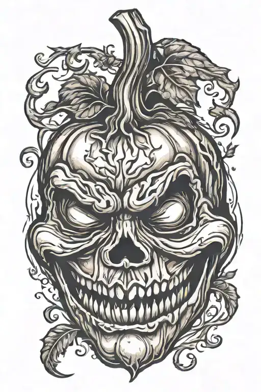 halloween jack o lantern tattoo design idea