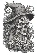 halloween half sleeve tattoo design idea
