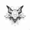 spaceship old school rock and roll tattoo design idea