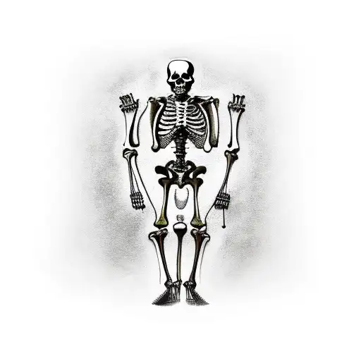 skeleton in a labcoat holding a beer tattoo design idea