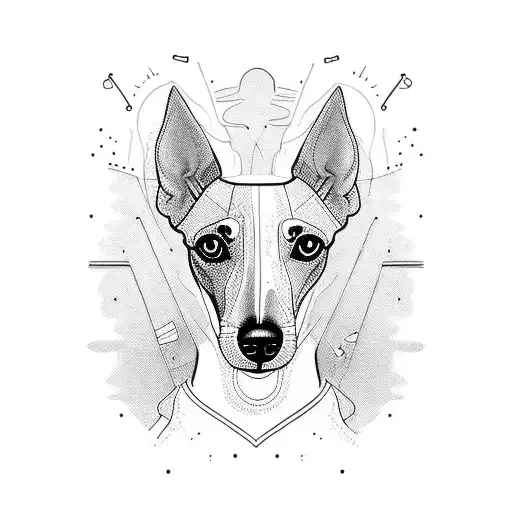 whippet running tattoo design idea