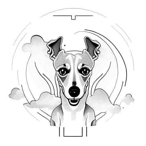 whippet running tattoo design idea