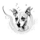 whippet running tattoo design idea
