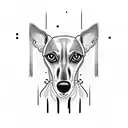 whippet running tattoo design idea