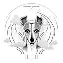 whippet running tattoo design idea