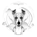 whippet running tattoo design idea