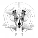 whippet running tattoo design idea