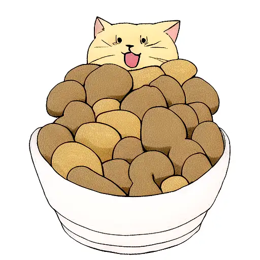 potato cat mix tattoo design idea