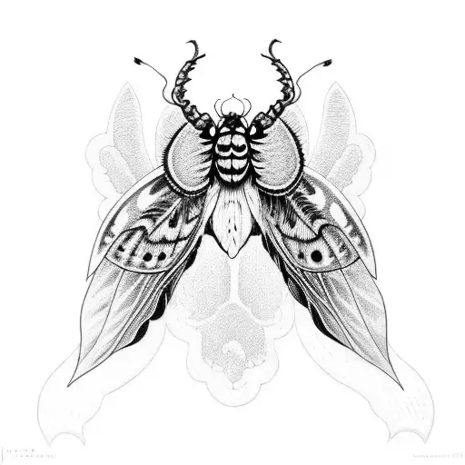 deaths head moth tattoo design idea