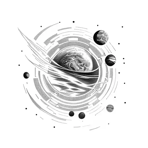 Words "how rare and beautiful it truly is that we exist" sytlized in a uniqe way. outer space theme. tattoo design idea