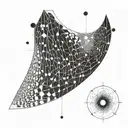 dots in a lined semicircular formation beginning at the base of the neck decreasing in size closer to the nipple tattoo design idea