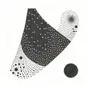 dots in a lined semicircular formation beginning at the base of the neck decreasing in size closer to the nipple tattoo design idea