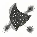 dots in a lined semicircular formation beginning at the base of the neck decreasing in size closer to the nipple tattoo design idea