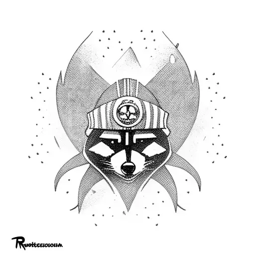 Rocket Racoon as a pirate captain tattoo design idea