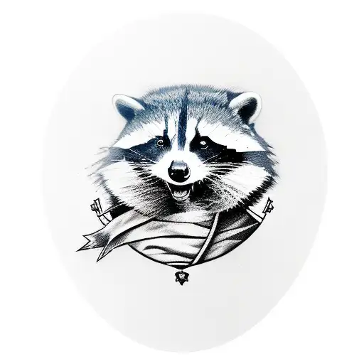 Rocket Racoon as a pirate captain tattoo design idea