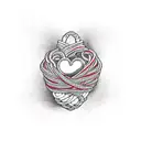 shibari, rope heart tattoo design idea