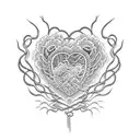 shibari, rope heart tattoo design idea