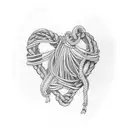 shibari, rope heart tattoo design idea