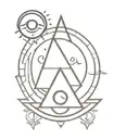 egypt pyramids moon ankh symbol with eye tattoo design idea