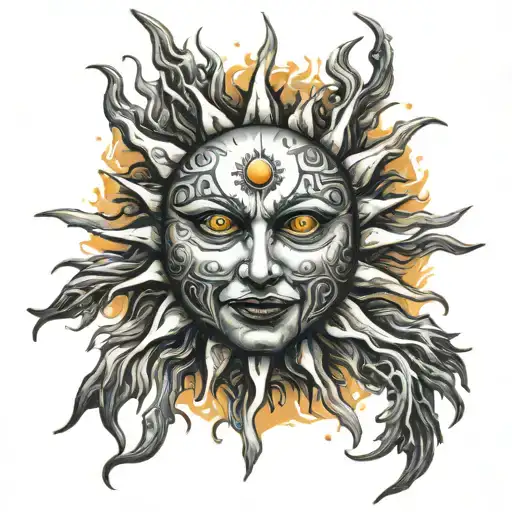 Evil Sun tattoo design idea