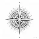 Compass in memory of Dad tattoo design idea