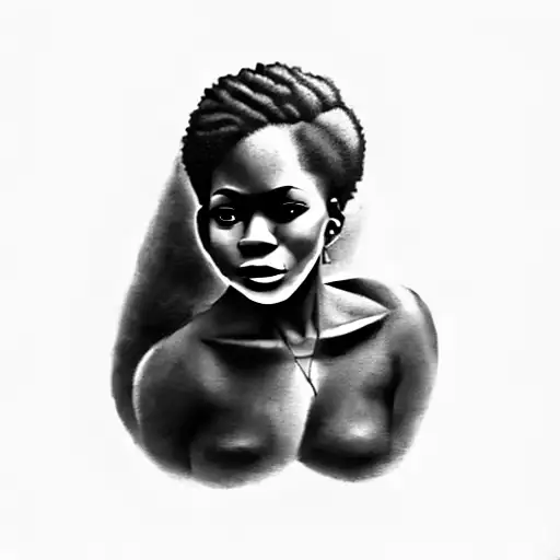 an african american woman tattoo design idea
