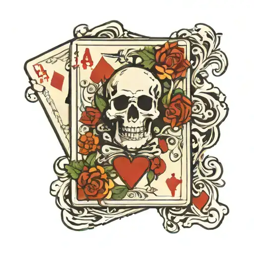 Ace playing cards spooky magic tattoo design idea