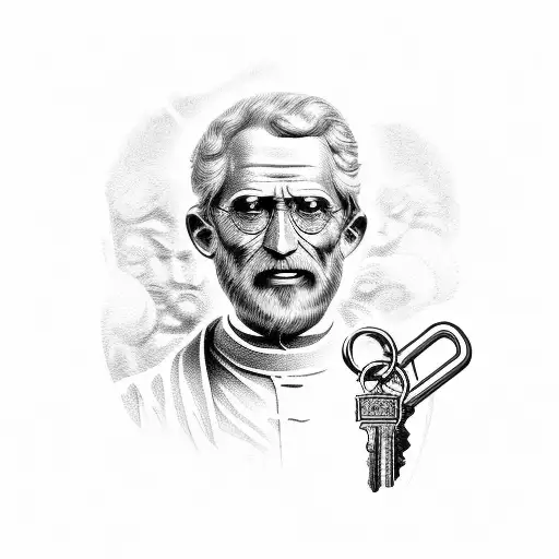 Saint Peter holding the keys  tattoo design idea