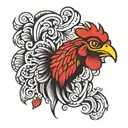 Mexican rooster  tattoo design idea