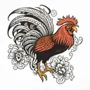 Mexican rooster  tattoo design idea