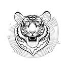 A tiger climbing a mountain symbolizing self achievement tattoo design idea