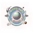 Atom and planets tattoo design idea