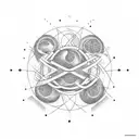 Atom  tattoo design idea