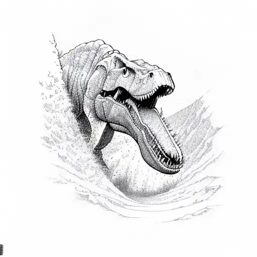 Trex snowboarding tattoo design idea