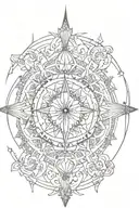 mandala compass intertwined within tattoo design idea