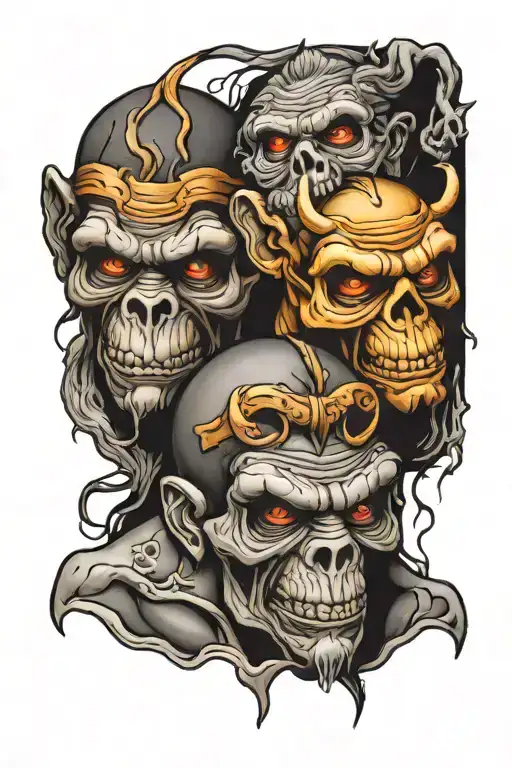 hear no evil see no evil speak no evil tattoo design idea