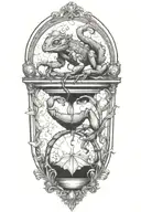 scorpion and frog   tattoo design idea