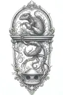 scorpion and frog   tattoo design idea