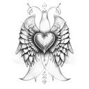heart with wings  tattoo design idea
