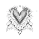 heart with wings  tattoo design idea
