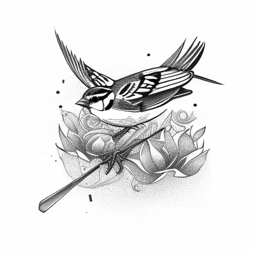 Sparrow tattoo design idea